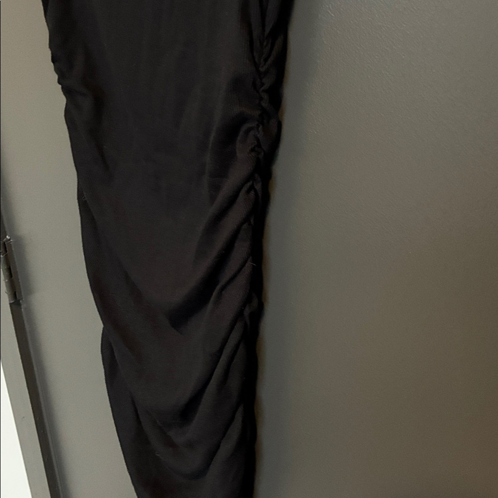 NWT Michael Stars Gia Mock Neck Power Shoulder Dress Ultra Rib Sz S - Picture 5 of 8